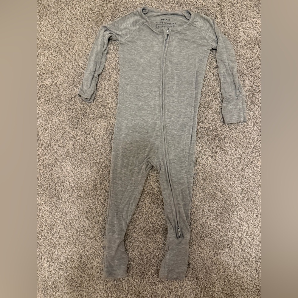 Little Sleepies Heather Gray zippy